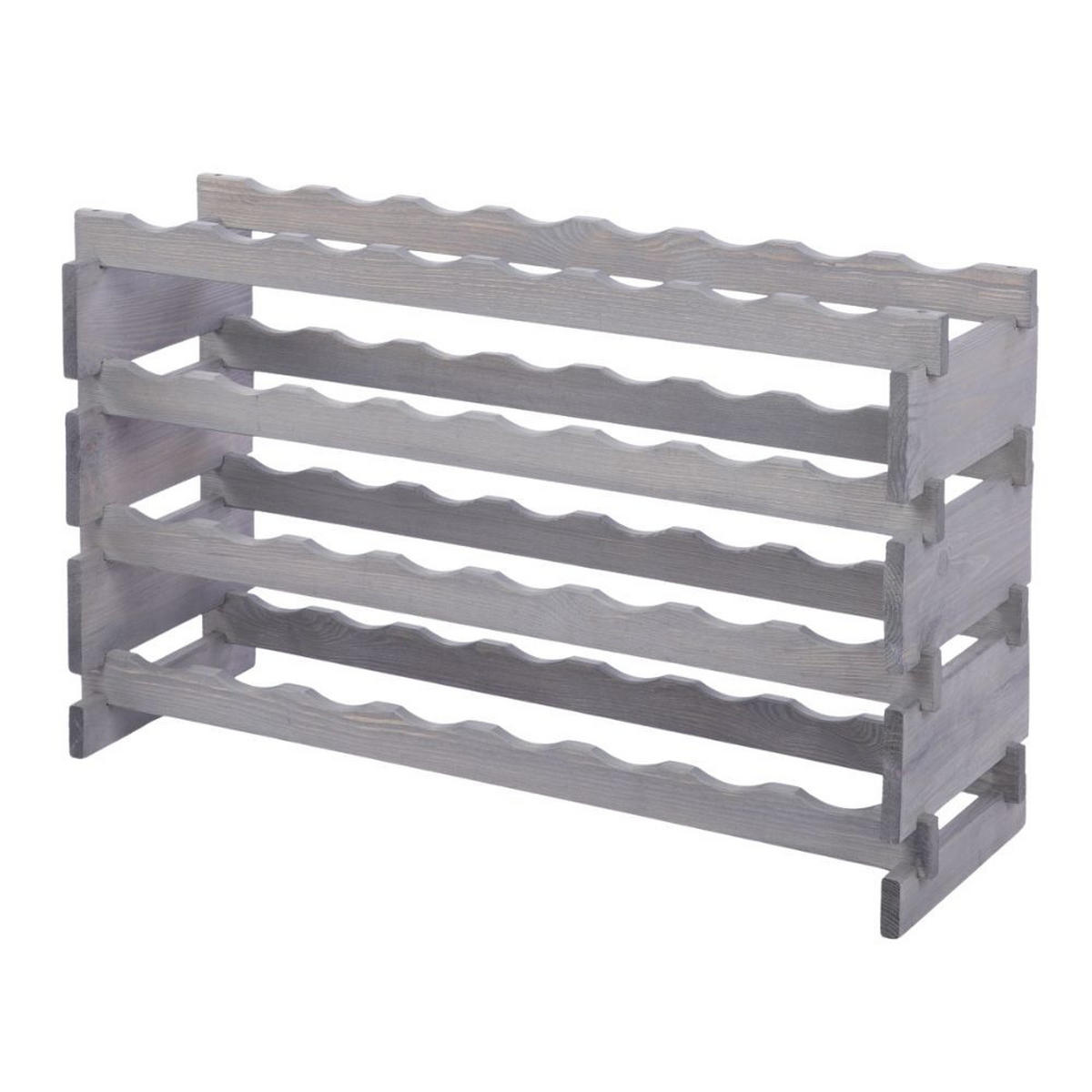 WEINREGAL VINOTECA FLEX PRO HxBxT 51x84x28cm 32 Flaschen auf 4 Ebenen Grau - Grau, Holz (84/51/28cm) - PROREGAL