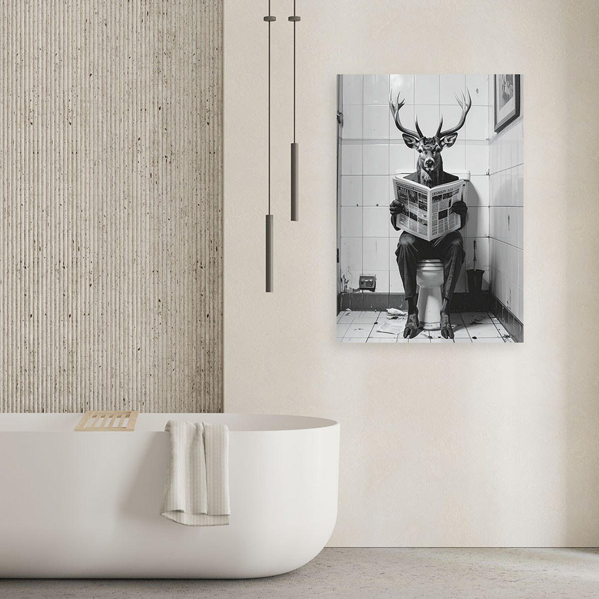 LEINWANDBILD Tiere 80x120cm - Schwarz, Textil (80/120cm) - Feeby