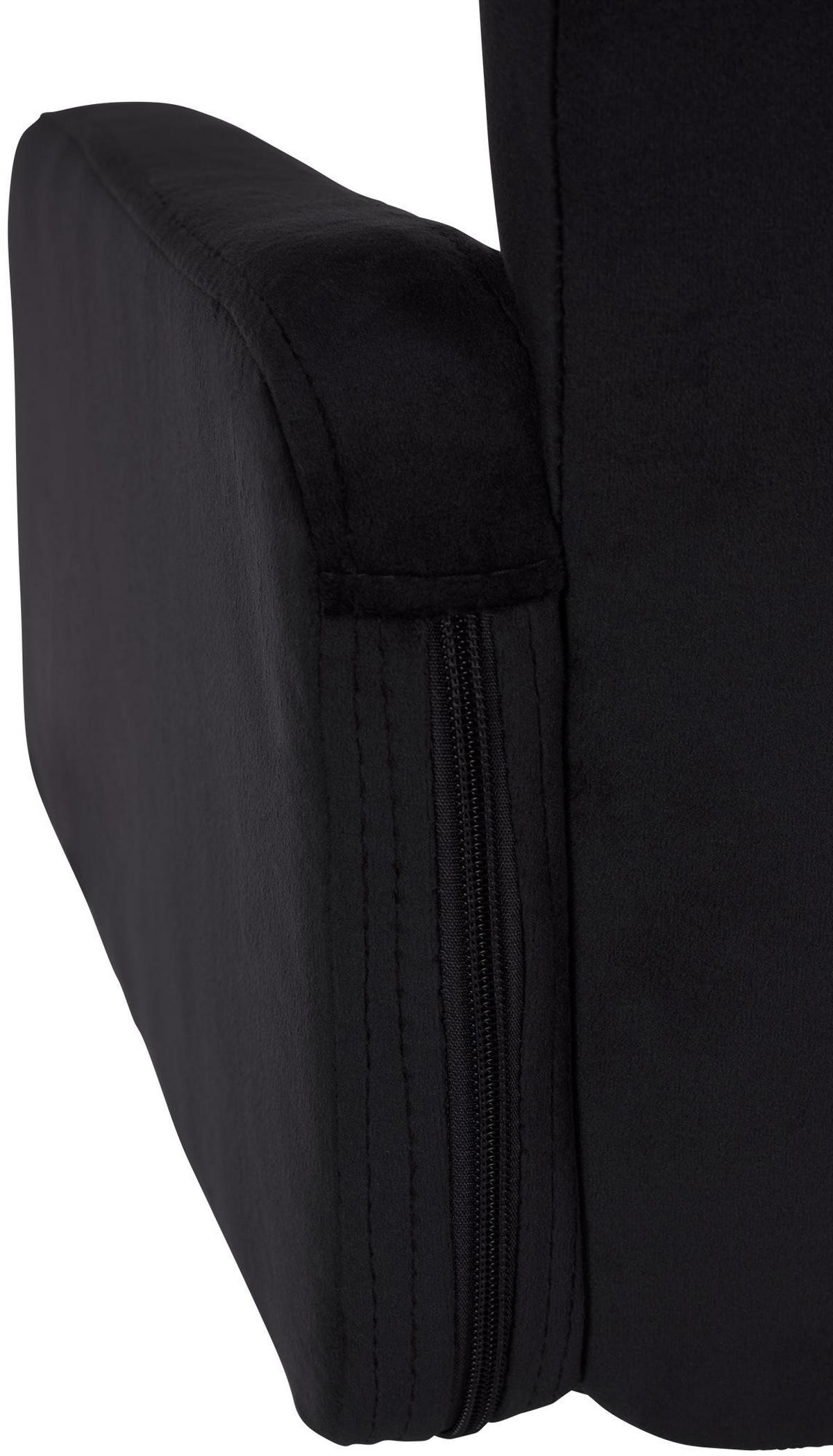BARHOCKER Samt schwarz - Schwarz/Weiß, Textil/Metall (60/93/56cm) - CLP