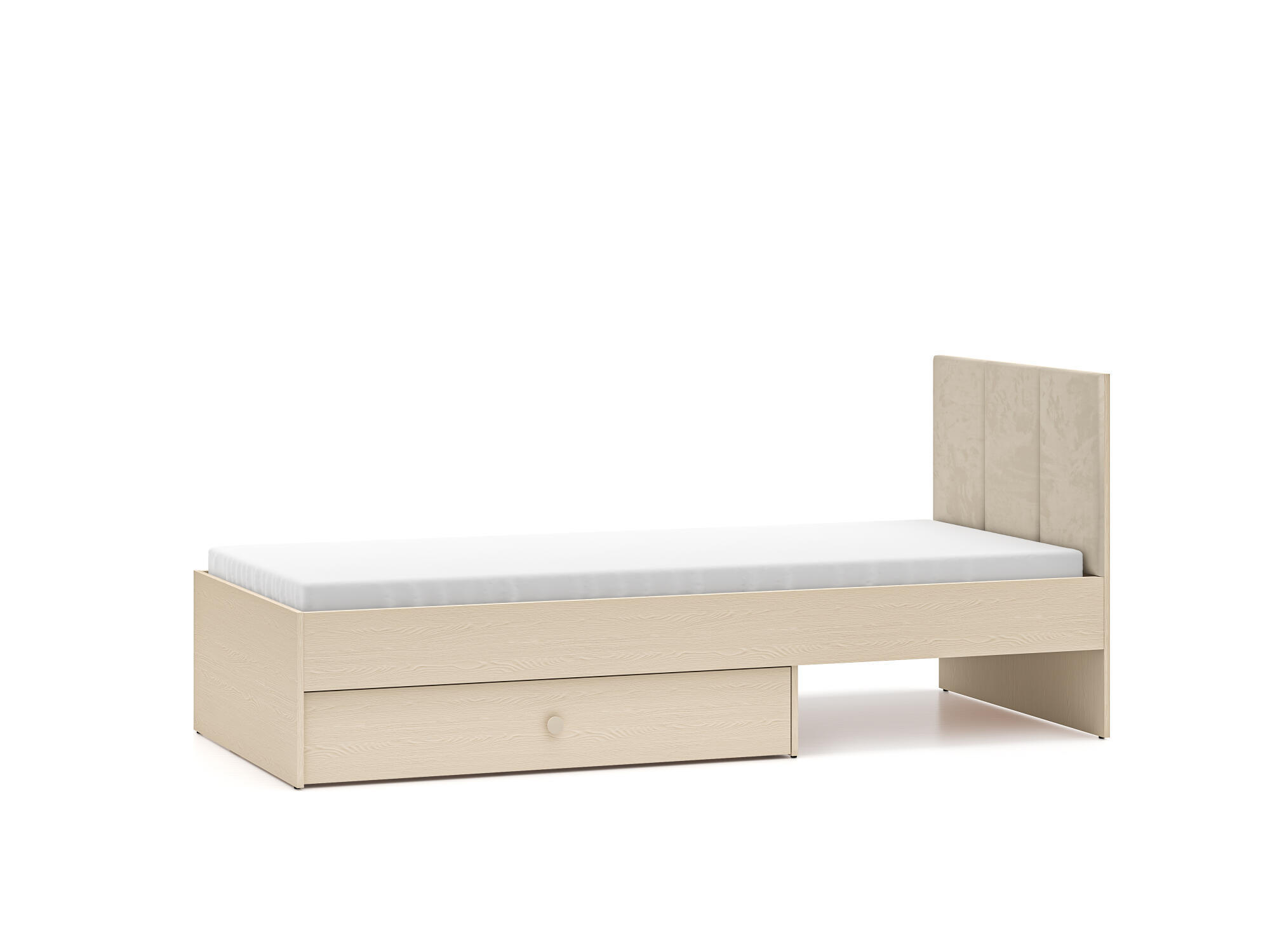BETTGESTELL MEVEL Beige 94x207x90 cm - Beige, Holzwerkstoff - FURNLUX