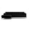 ECKSOFA links Mamaia aus strukturiertem Stoff schwarz 5 Sitzplätze - Schwarz, Textil (185/293cm) - Micadoni