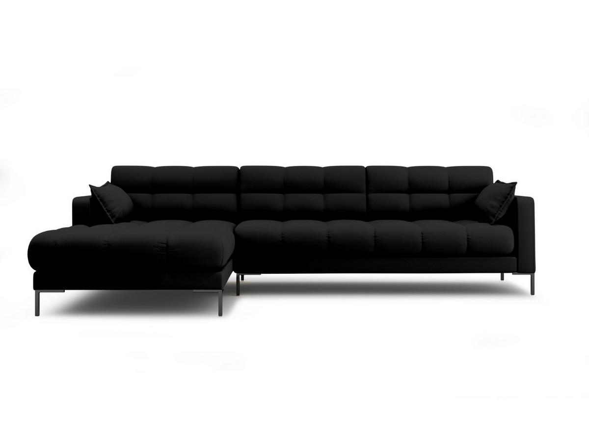 ECKSOFA links Mamaia aus strukturiertem Stoff schwarz 5 Sitzplätze - Schwarz, Textil (185/293cm) - Micadoni