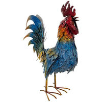 HAHNFIGUR aus metall 41x16x54cm - Blau, Metall (41/54/16cm) - Wanderlust