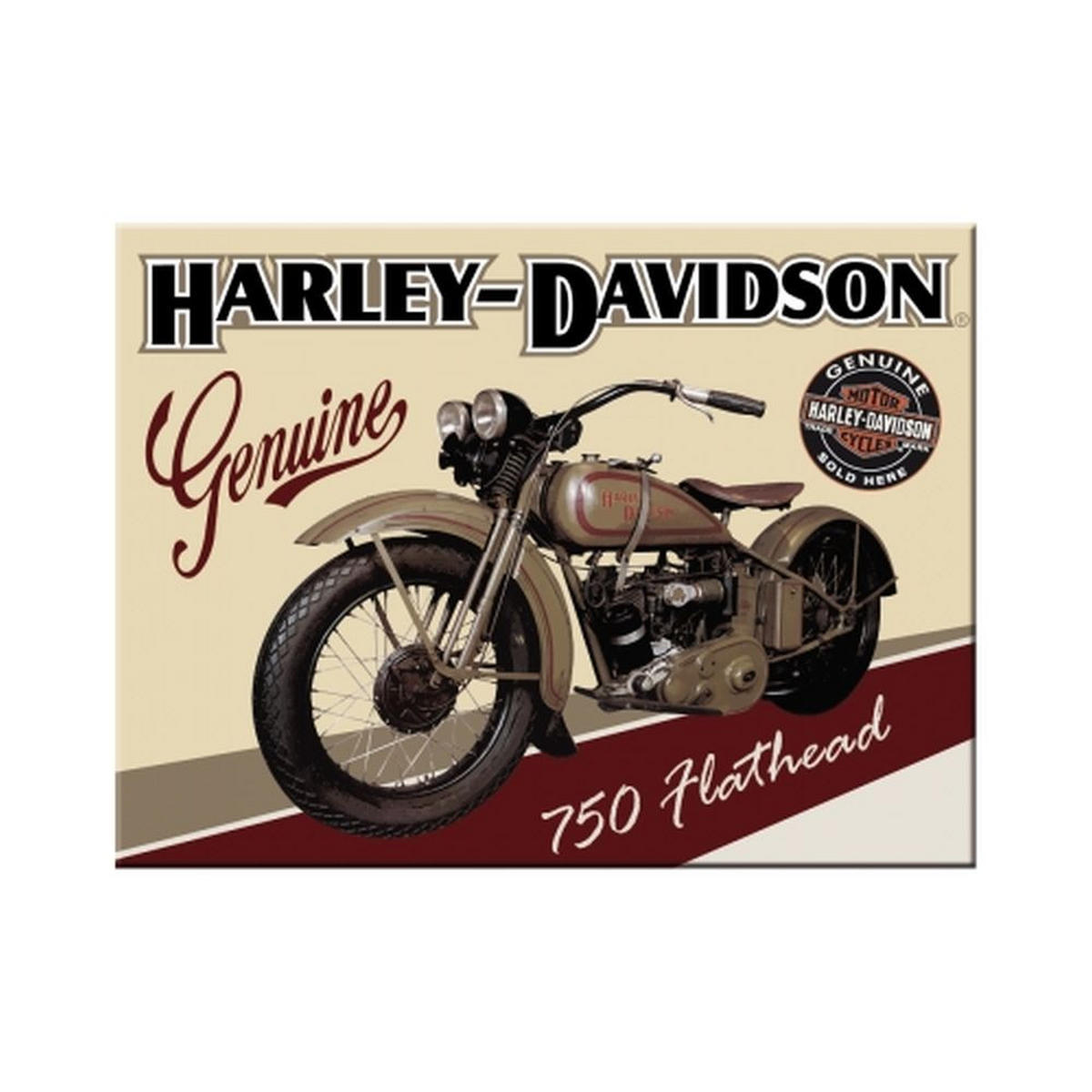 MAGNET 6/8 cm Harley-Davidson Flathead - Multicolor, Metall (8/6/0.1cm) - Nostalgic-Art