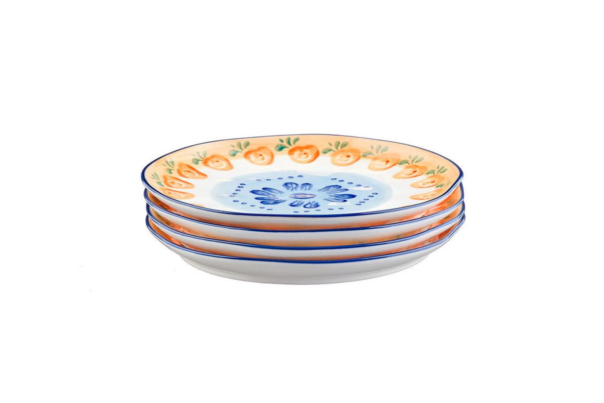 TELLER Napoli Ø20cm - 4er-Set - Zitrusfrucht - Weiß, Keramik (20cm) - Björn