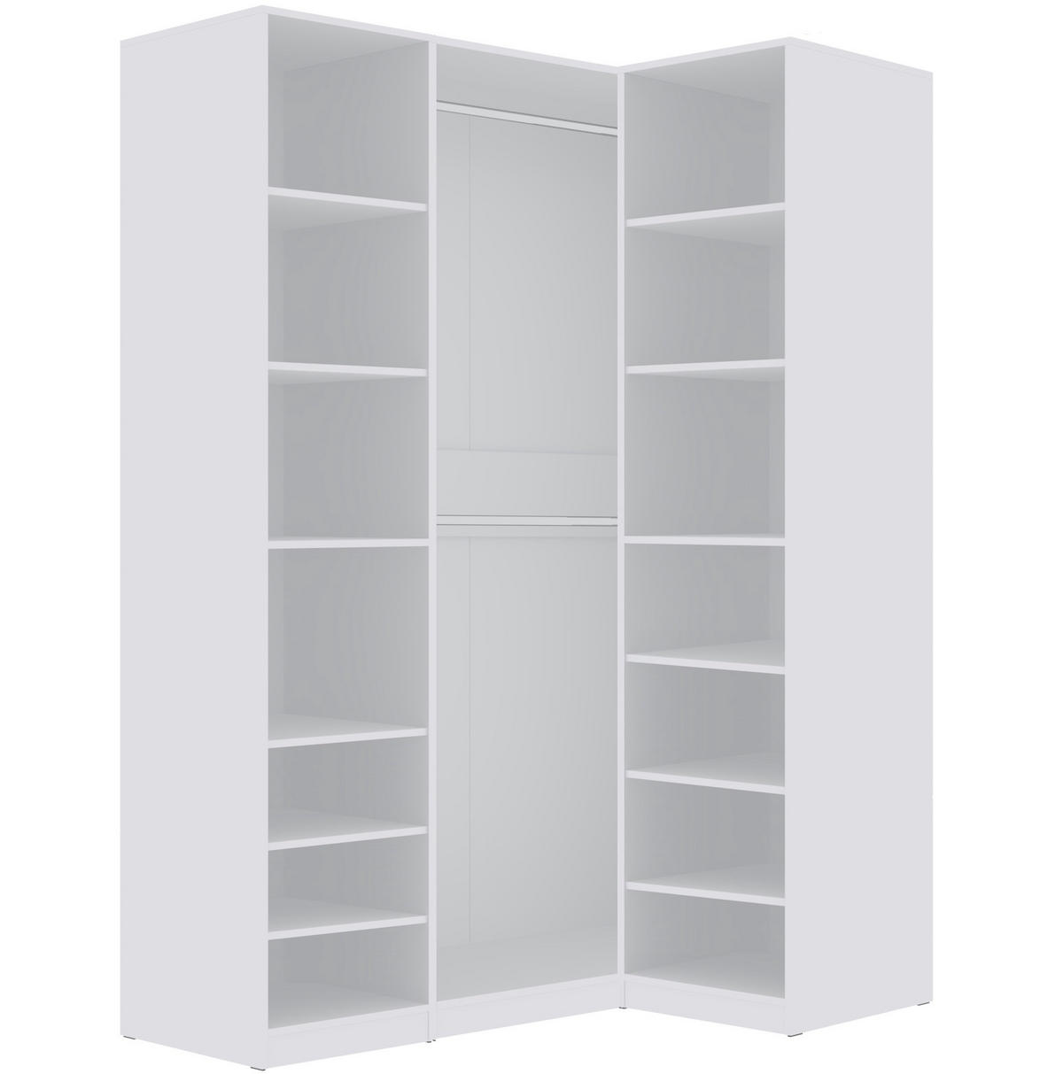 OFFENER-GARDEROBENSCHRANK TRES G/B Weiß 200/206/51 cm - Weiß, Holzwerkstoff (200/51/206cm)