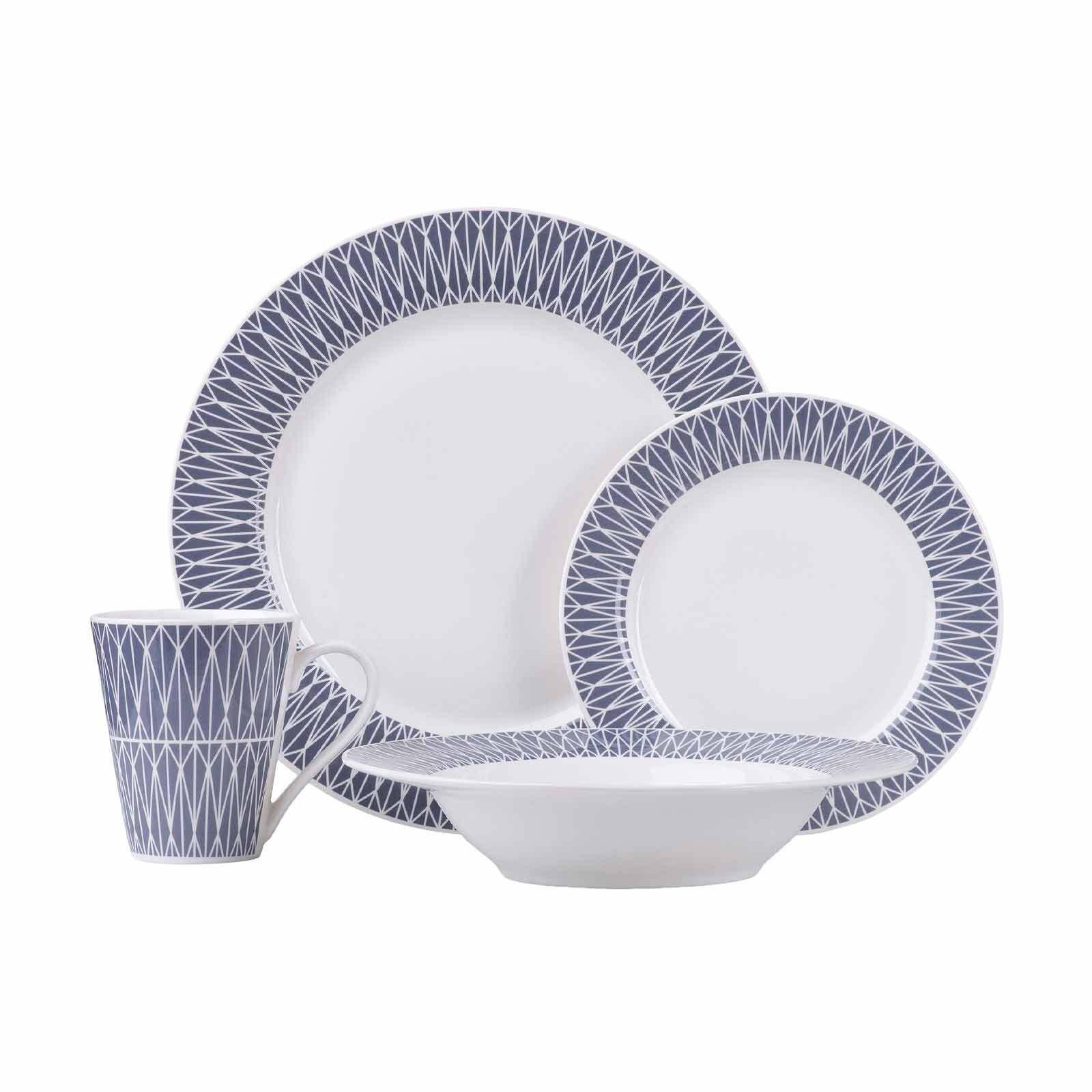 DINNER-SET Zenith blau 16er Set - Blau, Keramik (16/28/39cm) - Maxwell & Williams