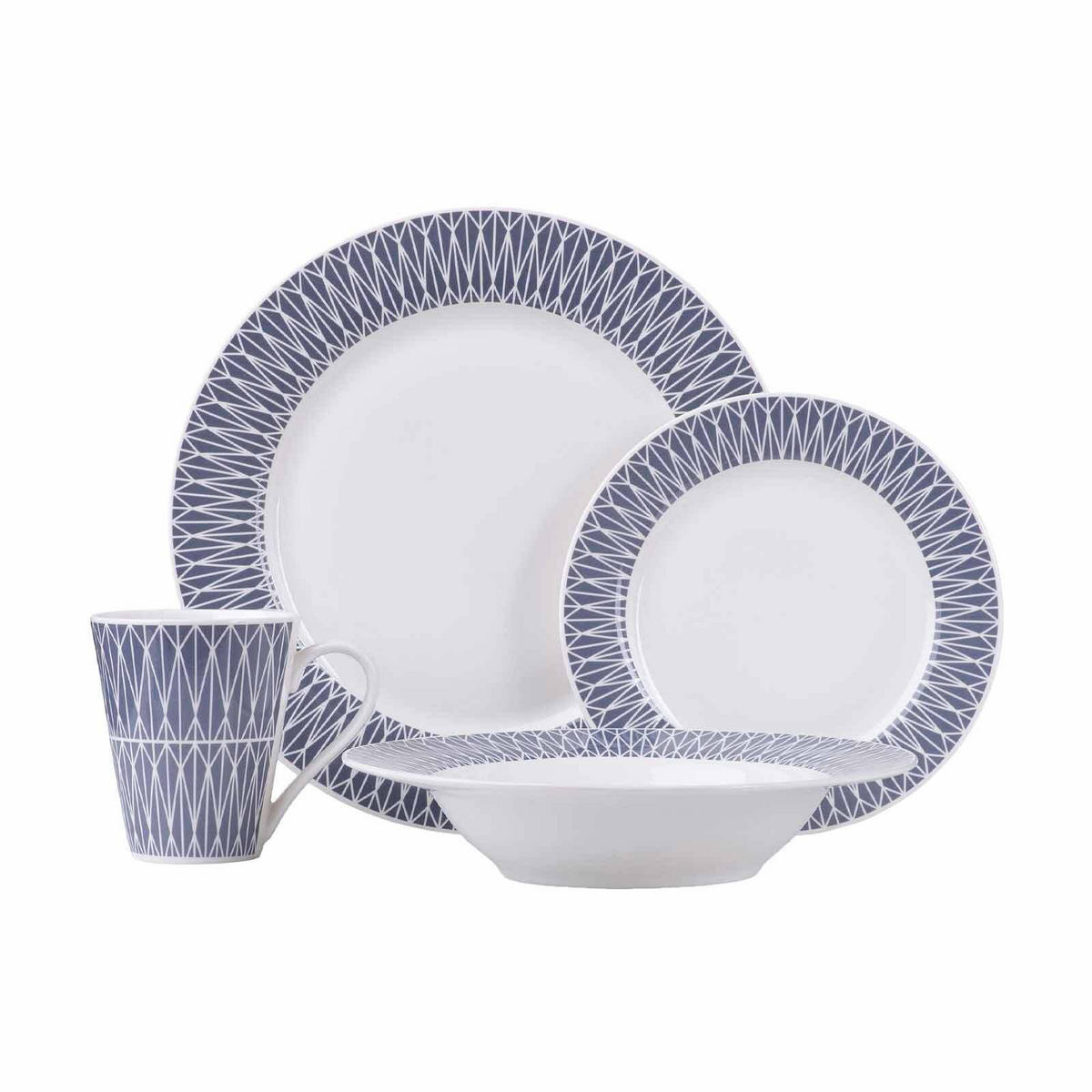 DINNER-SET Zenith blau 16er Set - Blau, Keramik (16/28/39cm) - Maxwell & Williams