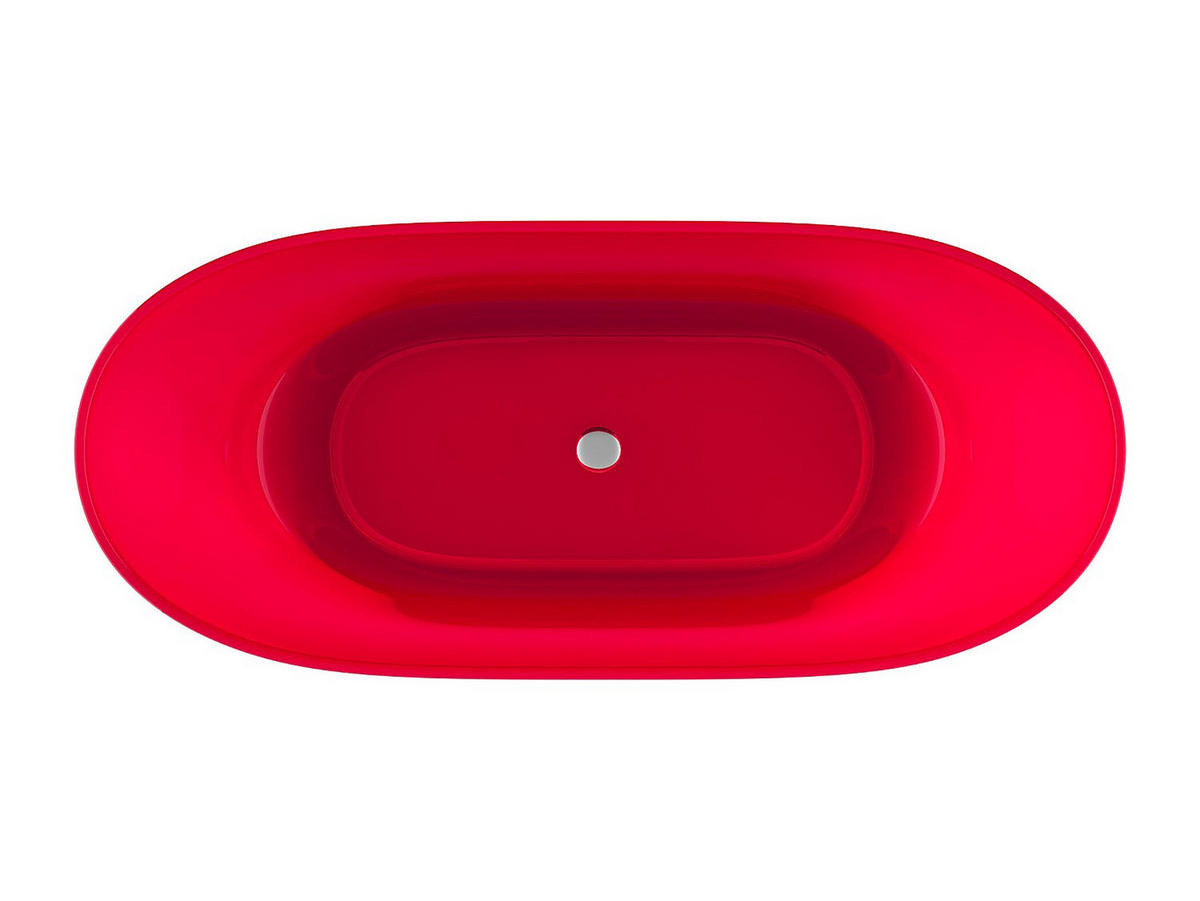 FREISTEHENDE Badewanne - 1 Person - harz - rot Spavo - Rot, Kunststoff (160/56/72cm) - Vente-Unique