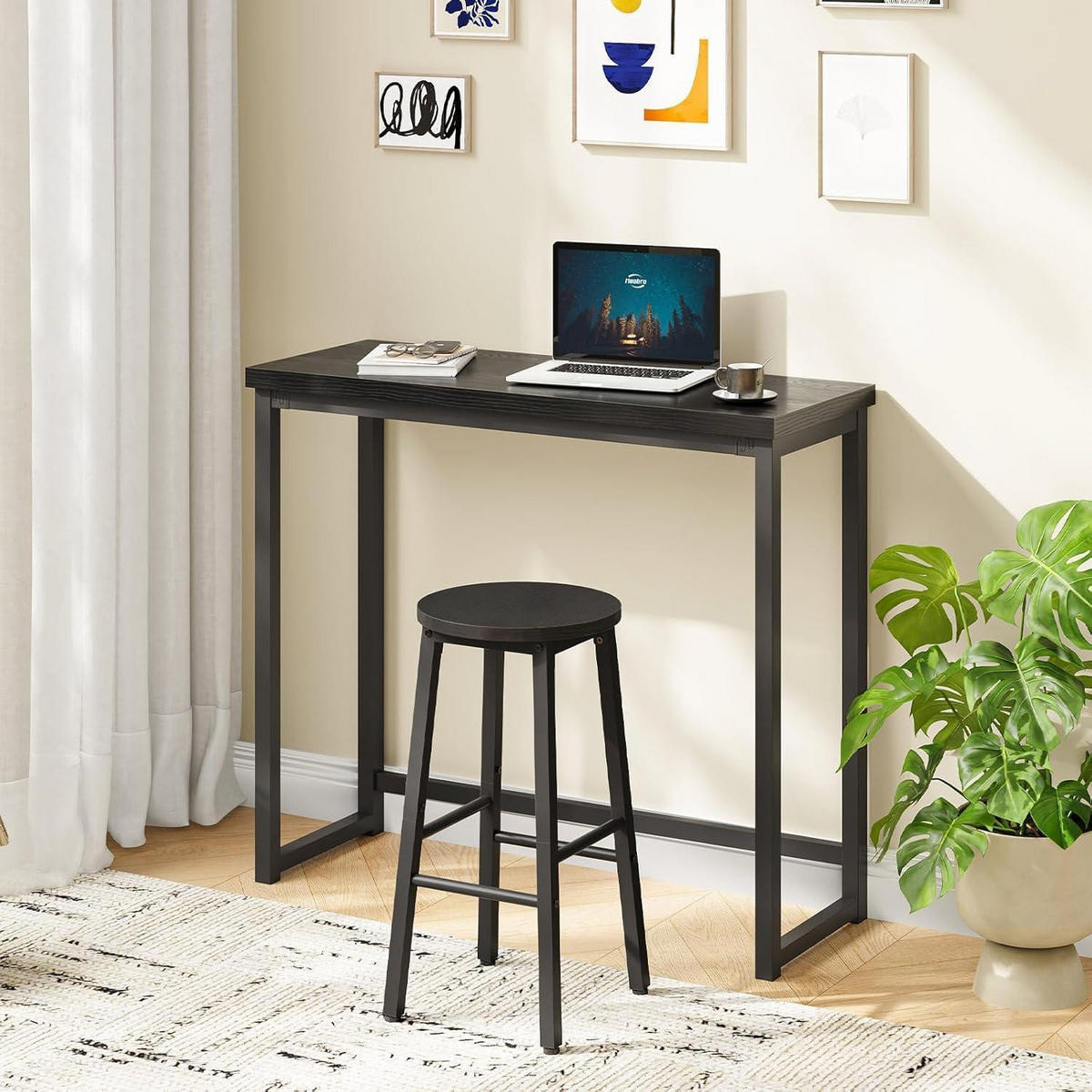 BARHOCKER 2er Set Schwarz 63 cm - Schwarz, Holzwerkstoff (32/63/32cm)