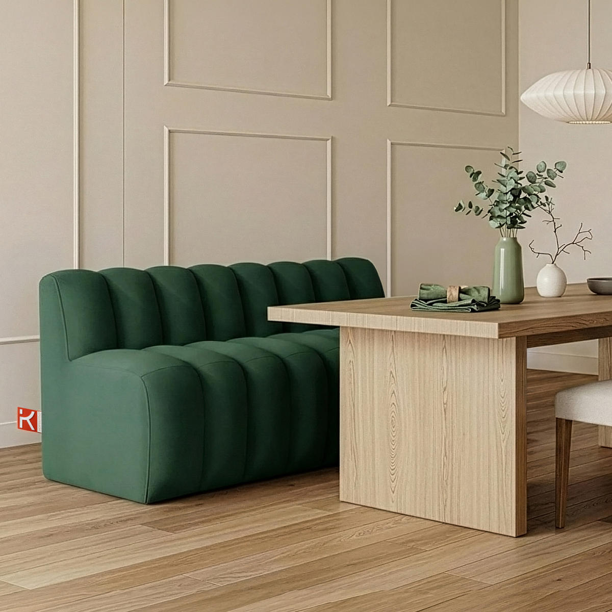 ESSZIMMERBANK CORDA, Dunkelgrün - Dunkelgrün, Holz/Holzwerkstoff (163/78/71cm) - KONSIMO®