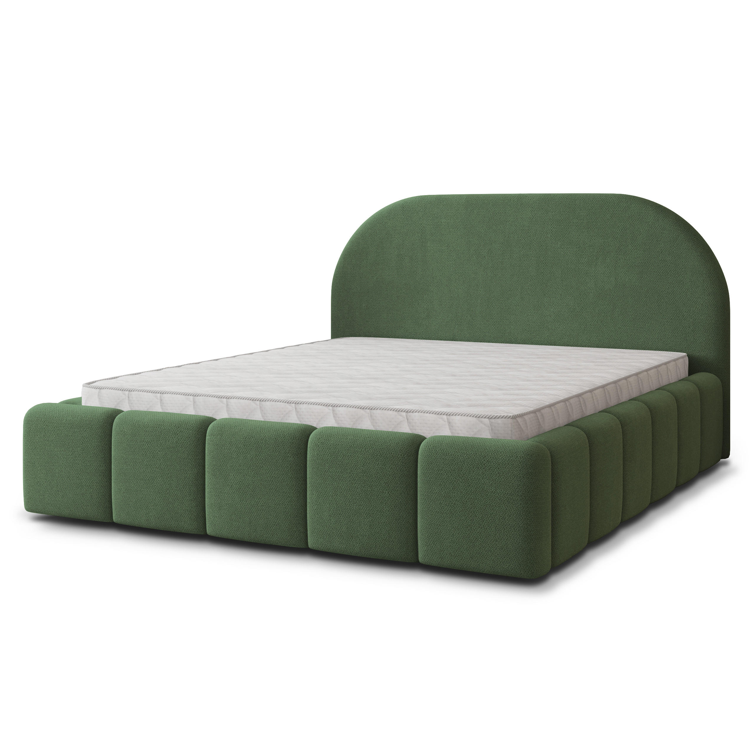 POLSTERBETT FLUSSO 160x200 cm mit Bettkästen - Grün - Grün, Holz (160/200cm) - MASSENO