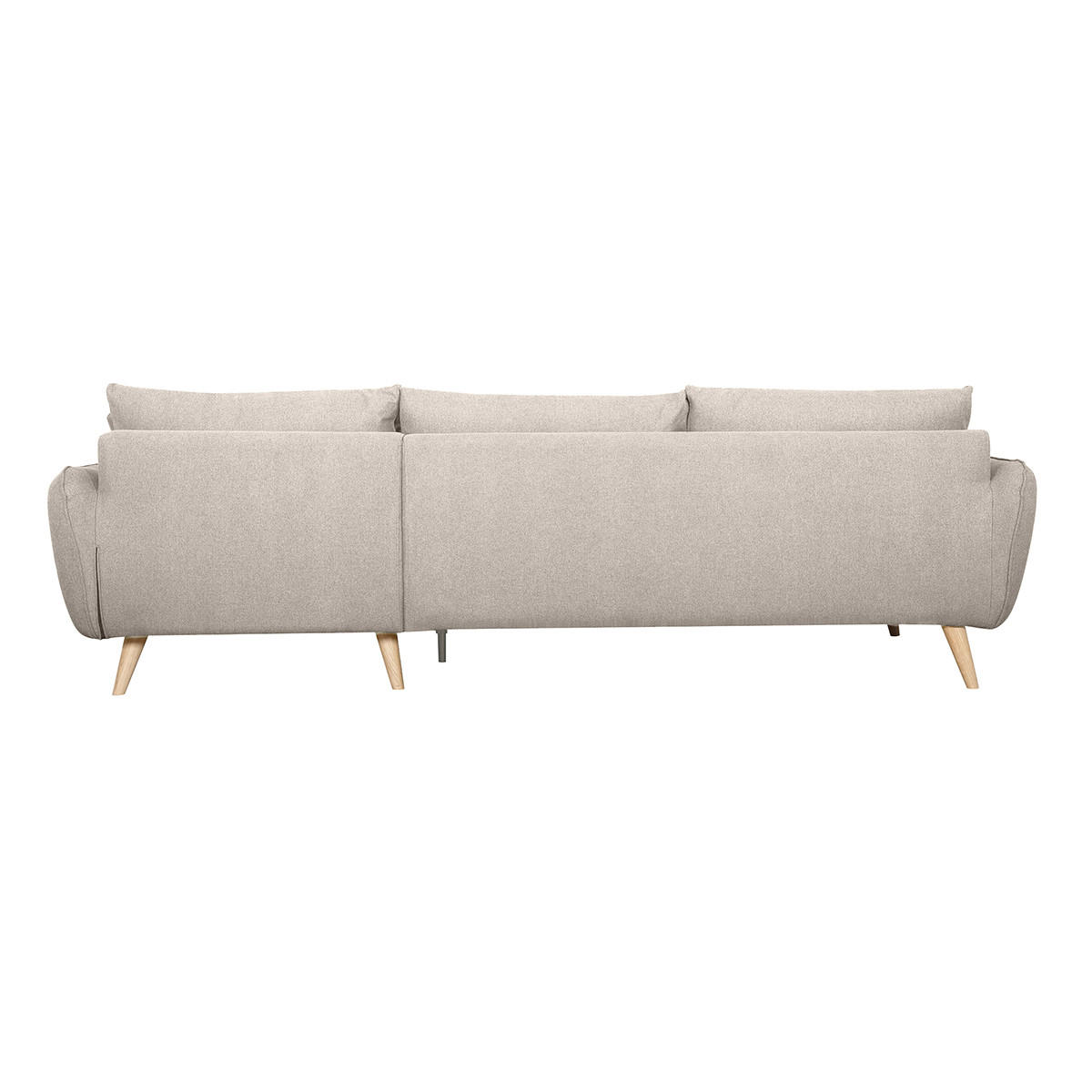 ECKSOFA Skandinavisch 5-Sitzer Stoff Beige Holz CREEP - Beige, Textil (70.5/79cm) - Miliboo