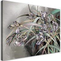 WANDBILD iris blumen im wind - Grau, Textil (60/40cm) - Feeby