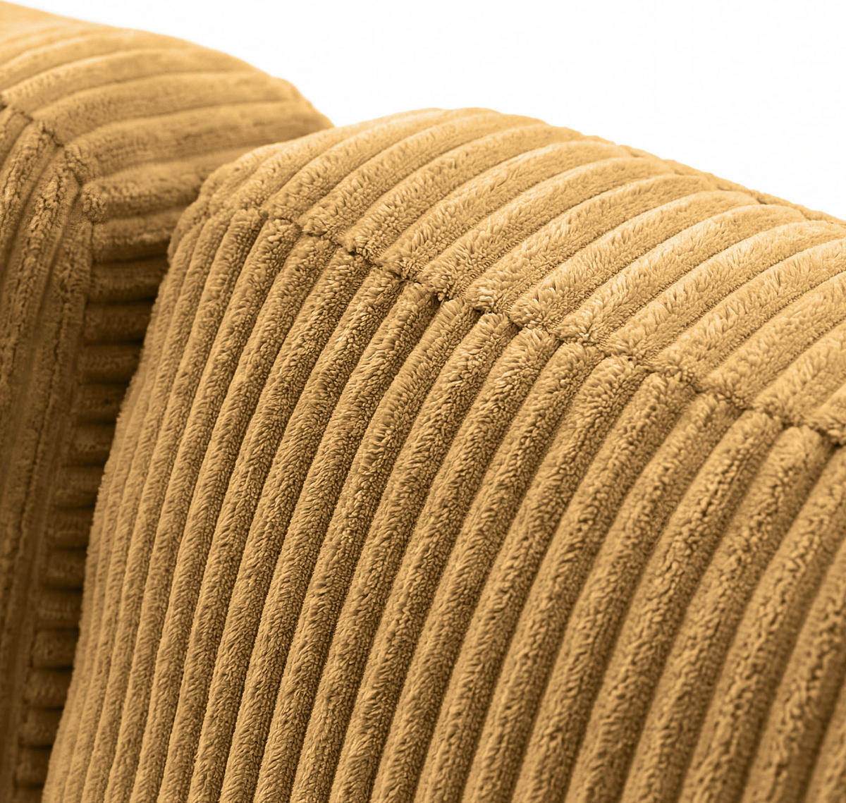 ECKSOFA Cora mit Schlaffunktion & Stauraum, Universell Rechts/Links, Senfgelb Cord Chenille 260/82/160 cm - Dunkelgelb/Schwarz, Kunststoff/Textil (250/160cm) - WFL GROUP