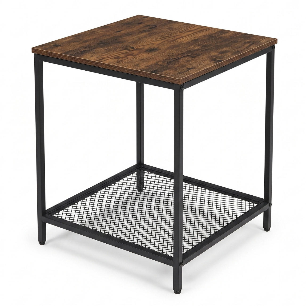 BEISTELLTISCH quadratisch Dunkelbraun 45/45/55 cm - Braun, Metall (45/45/55cm) - SCENA LIVING