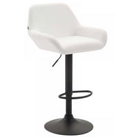 BARHOCKER Lederlook weiß - Schwarz/Weiß, Textil/Metall (51/89/52cm) - CLP