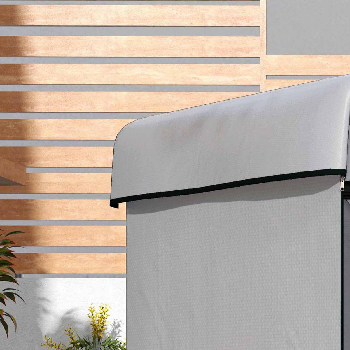 ABDECKUNG Hollywoodschaukel, PE, Grau - Grau, Kunststoff (155/150/215cm) - Outsunny