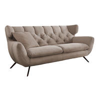 SOFA CHARME Taupe Cord - Taupe/Schwarz, Textil/Metall (175/94/95cm) - KAWOLA