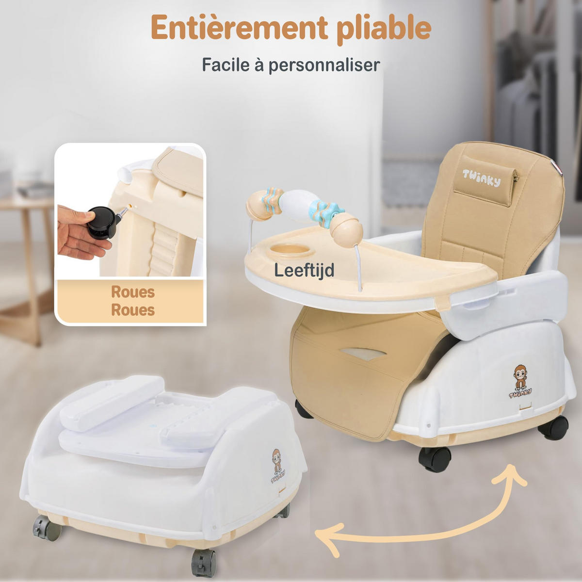 HOCHSTUHL 2-in-1-Kinderwagen Set Braun - Braun, Kunststoff (54/95/52cm) - Twinky