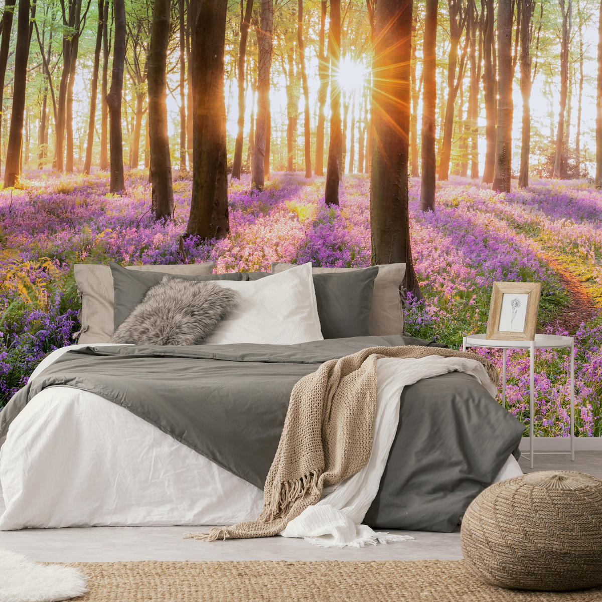 FOTOTAPETA Les Kvety Východ Slnka Krajina 3D 400 x 280 cm - oranžová/hnedá, papier (400/280cm) - Muralo