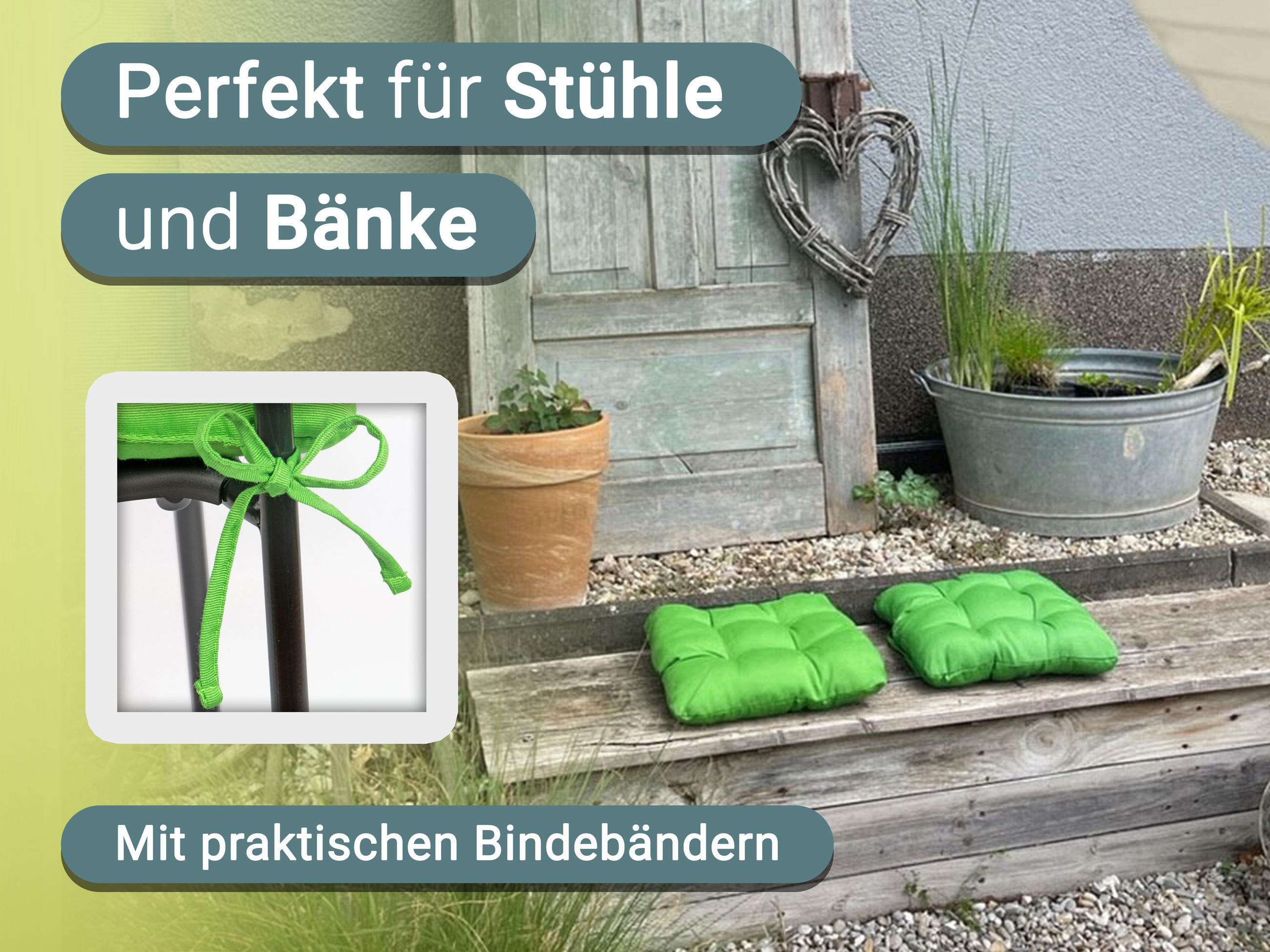 STUHLKISSEN, 4er-Set, 38x38 cm, 55% Baumwolle, 45% Polyester, Grün - Dunkelgrün, Textil (38/38/6cm) - Zollner