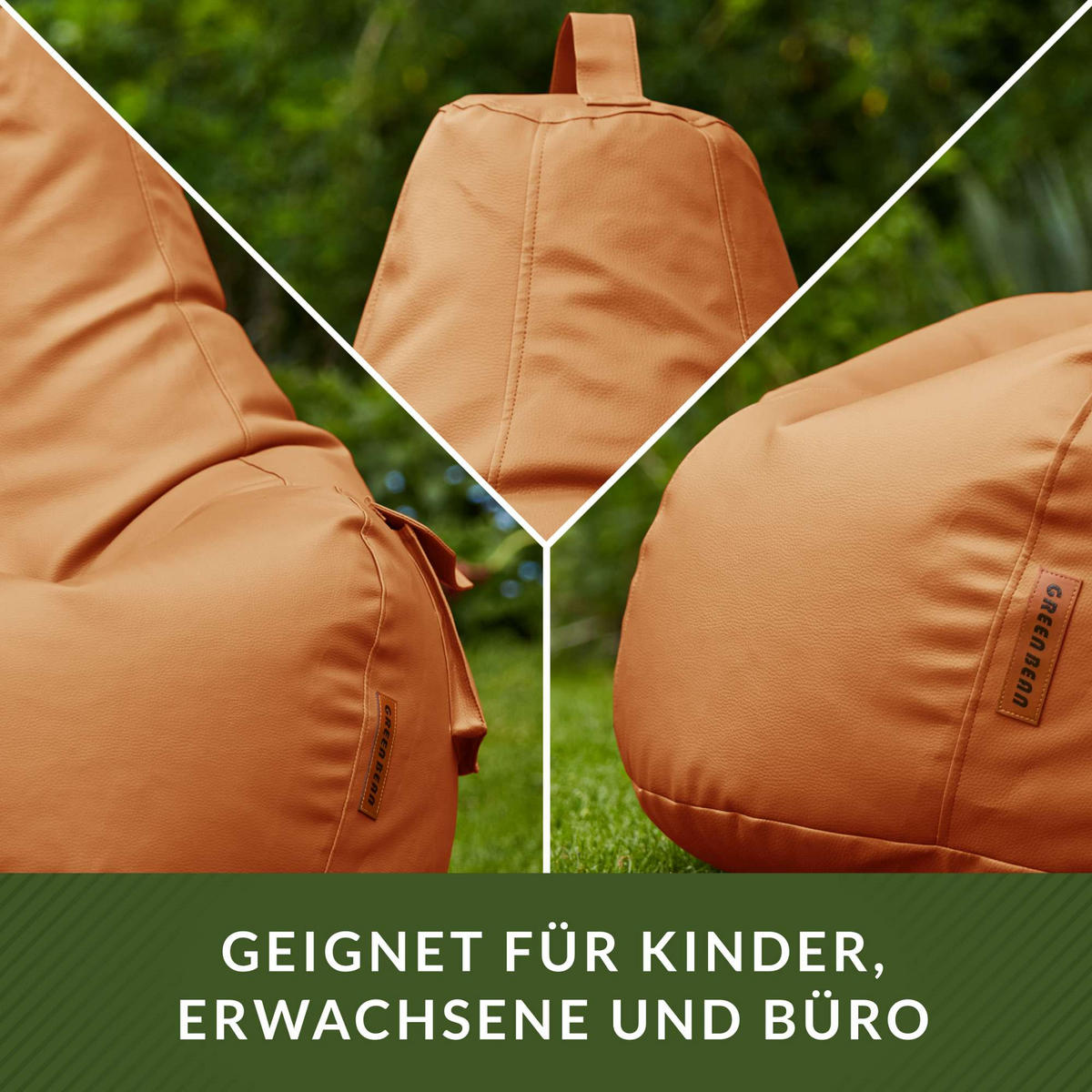 GAMING SITZSACK Cozy Kunstleder - Hellbraun, Textil (70/90/90cm) - Green Bean