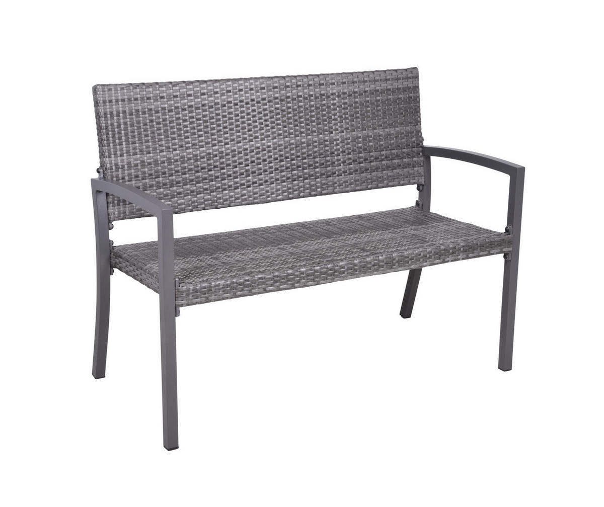 PARKBANK Valent Dunkelgrau Gartenbank - Dunkelgrau, Kunststoff (116/87/60cm) - DELUKE