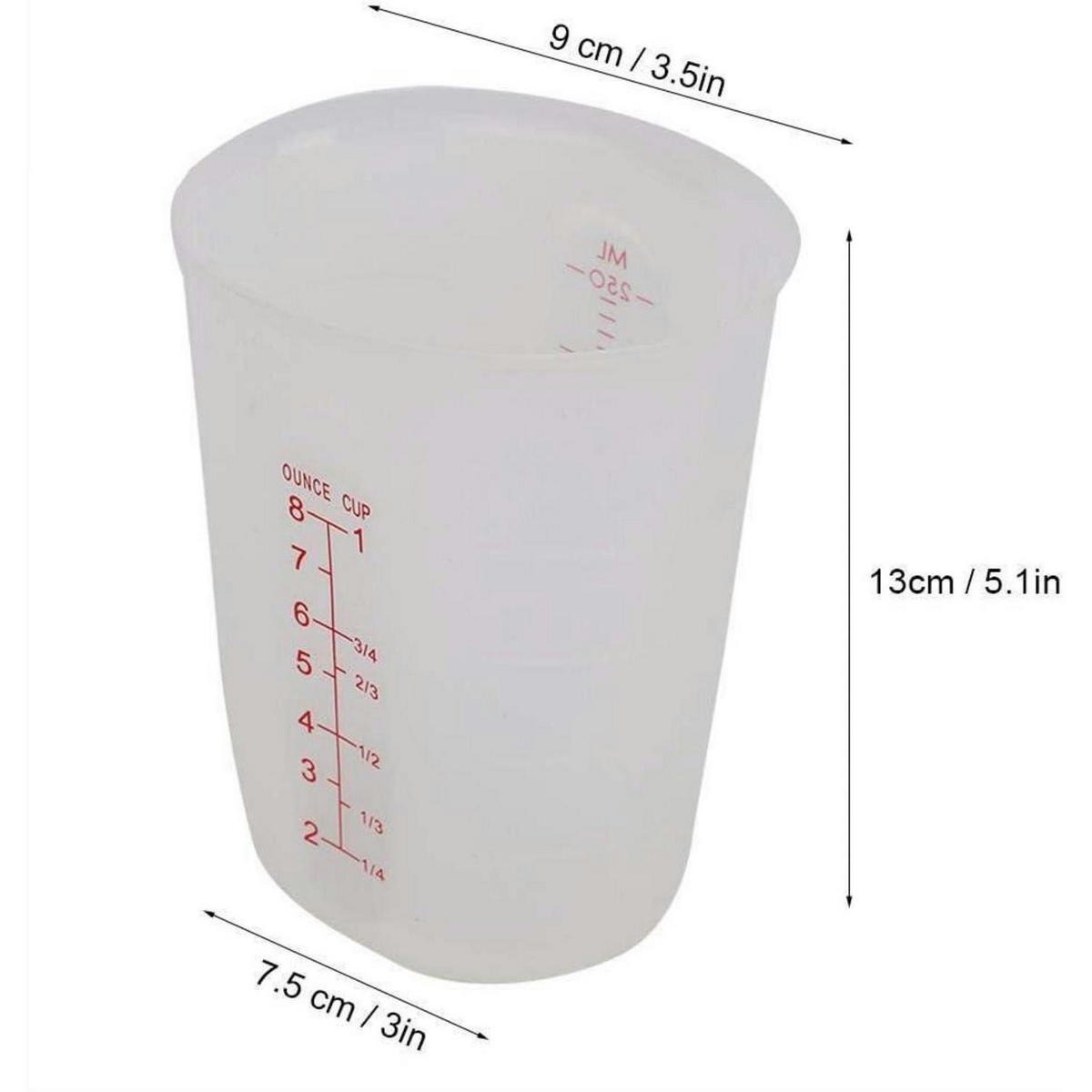 MESSBECHER Silikon 250 ml - Transparent, Kunststoff (0.25L)