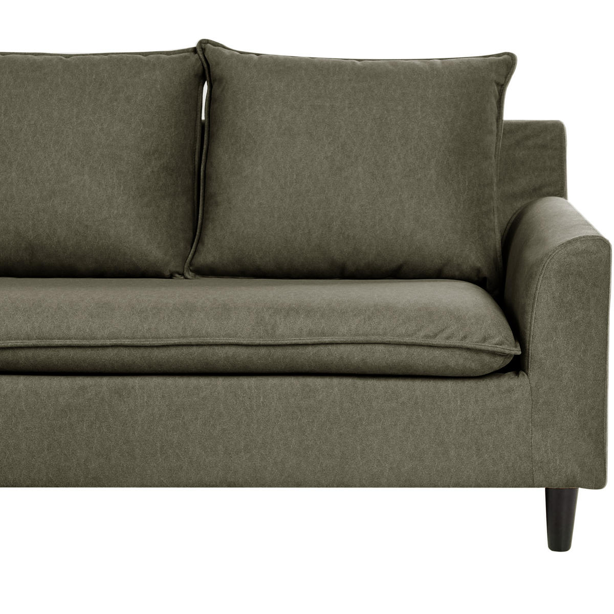 ROHOVÁ POHOVKA 3-místná Sametová látka Tmavě zelená pravostranná Elvenes - zelená barva/hnědá, textil (206/140cm) - Beliani