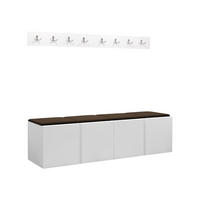 GARDEROBEN-SET Orion VII - Weiß/Braun, Holzwerkstoff/Kunststoff (168/42/46cm) - MIRJAN24