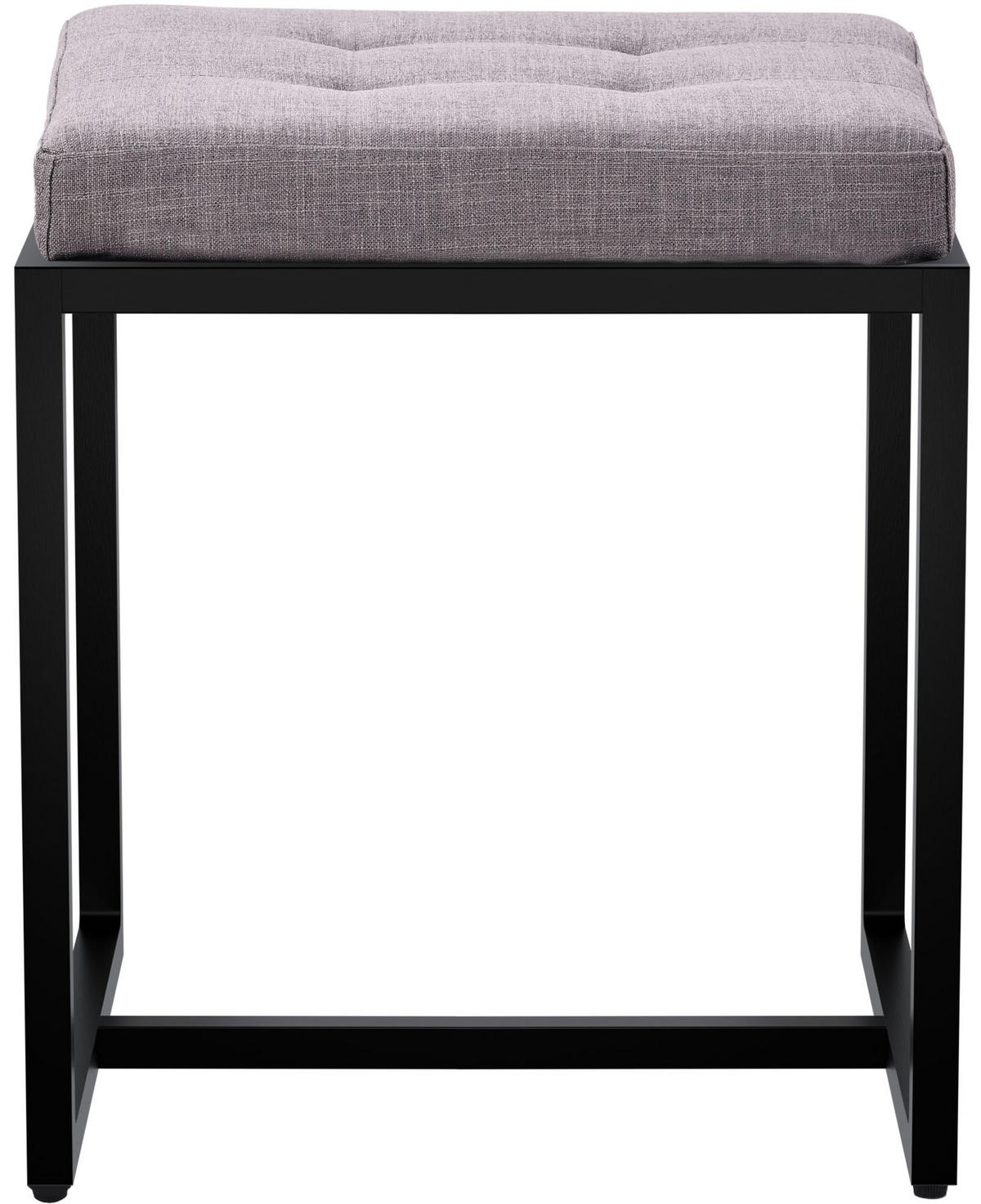 SITZWÜRFEL eckig 40/40/48 cm Stoff grau - Schwarz/Grau, Textil/Metall (40/48/40cm) - CLP
