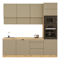KÜCHENZEILE 240 cm - Langen KL27-M240 - in Beige/Matt - Beige, Holz (240/248/58cm)