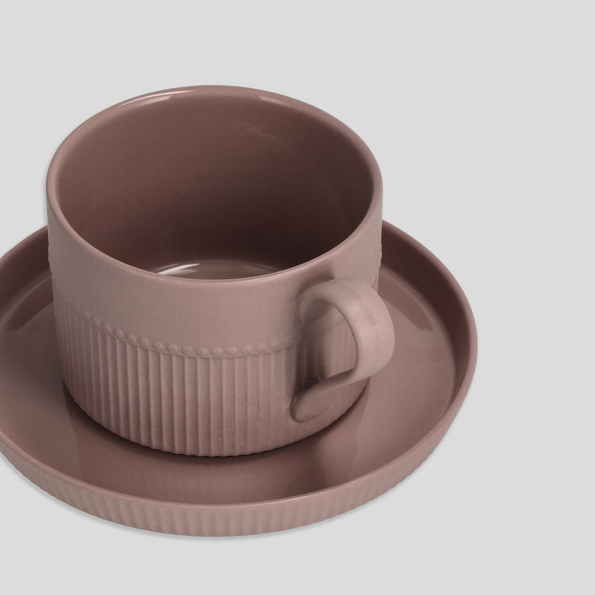 TASSE MIT UNTERTASSE Clare - Violett, Keramik (13.3/7/13.3cm) - home&you