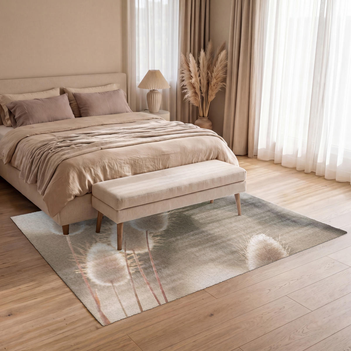 KOBERCE - Chvostoskok - Biely - Slnečné svetlo - 200x140 cm - béžová, textil/plast (200/0.4cm) - OnlyWow