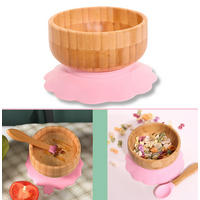 BAMBUSSCHALEN-SET für Babys - Rosa, Naturmaterialen (15/5.5/15cm) - Intirilife