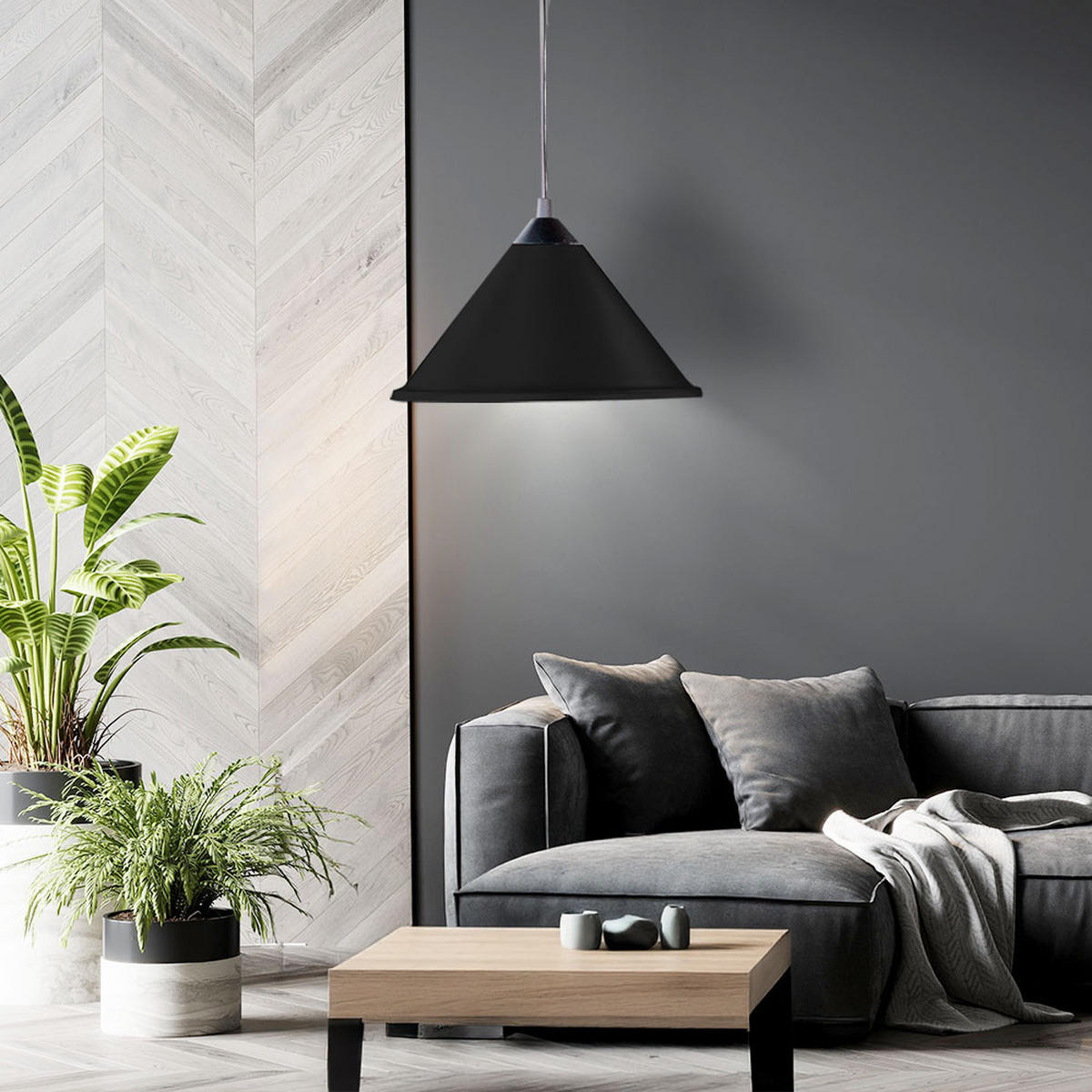 LED HÄNGELEUCHTE Metall Schwarz - Schwarz, Metall (6/11.2/15cm)