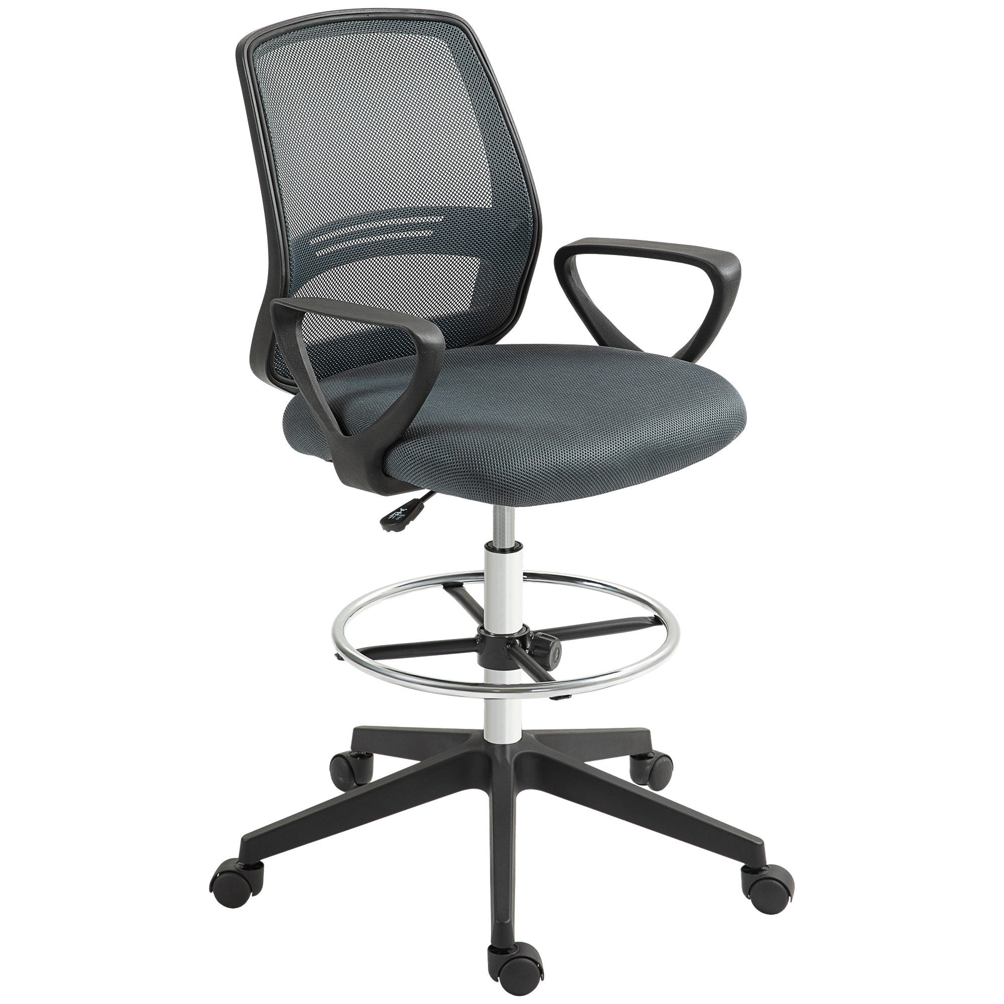 BÜROSTUHL Grau Netzgewebe, ABS-Kunststoff 68xx66x120 xm - Grau, Kunststoff (66/120/68cm) - DESIGN IN