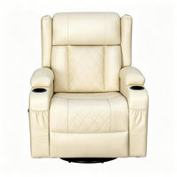 RELAXSESSEL in Beige 94,5x87x103,5 cm mit Dreh-, Wipp- und Liegefunktion - Beige, Textil (87/103.5/94.5cm) - IVMEU