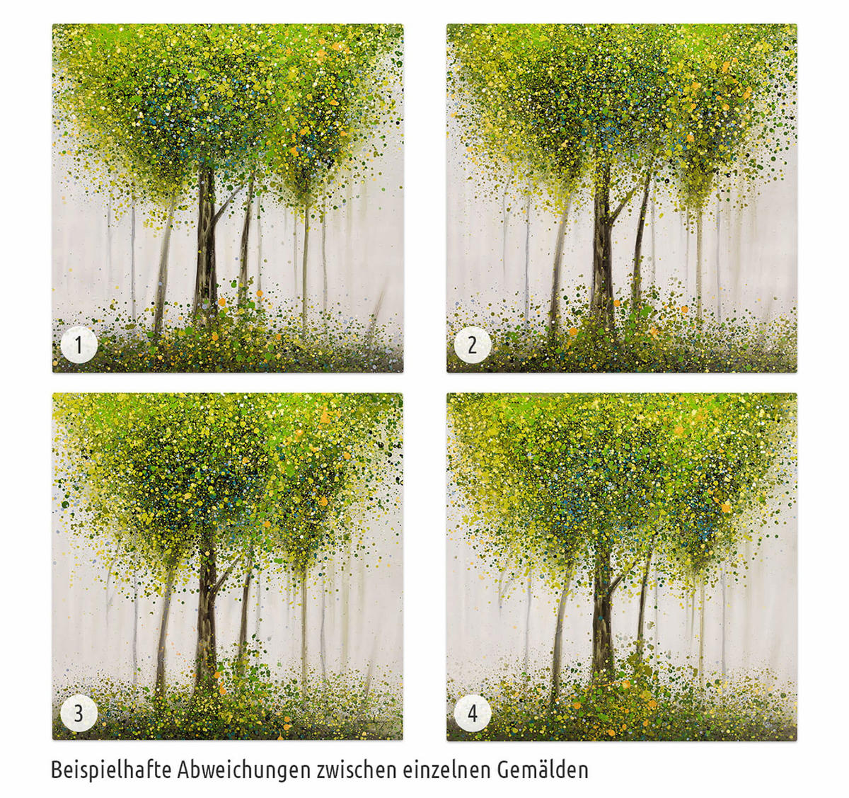 ÖLGEMÄLDE 80/80 cm - Weiß/Grün, Holz/Textil (1.52/80cm) - KUNSTLOFT