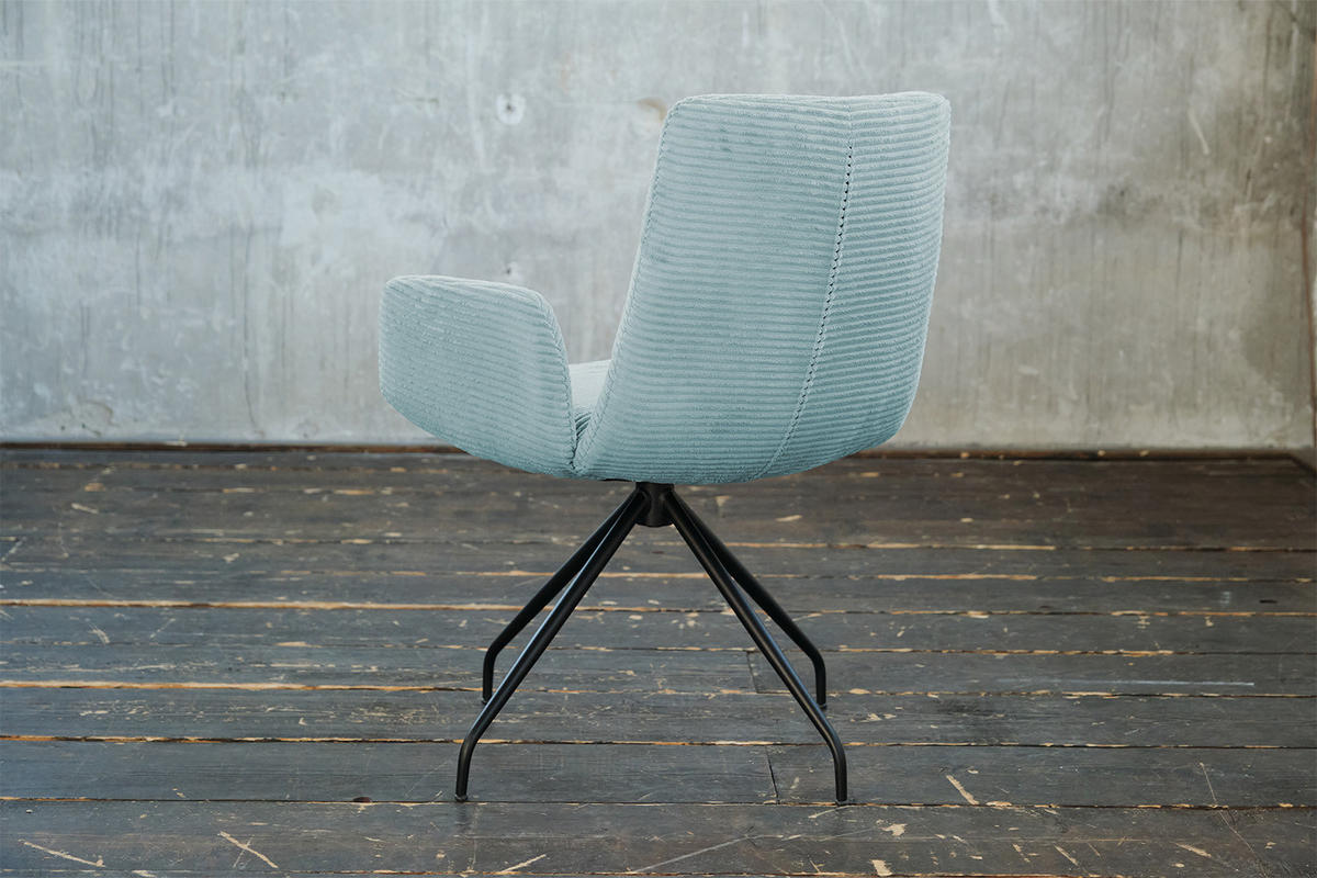DREHSTUHL NEW CHARME Hellblau Cord (1er-Set) - Hellblau, Textil (59/87/66cm) - KAWOLA