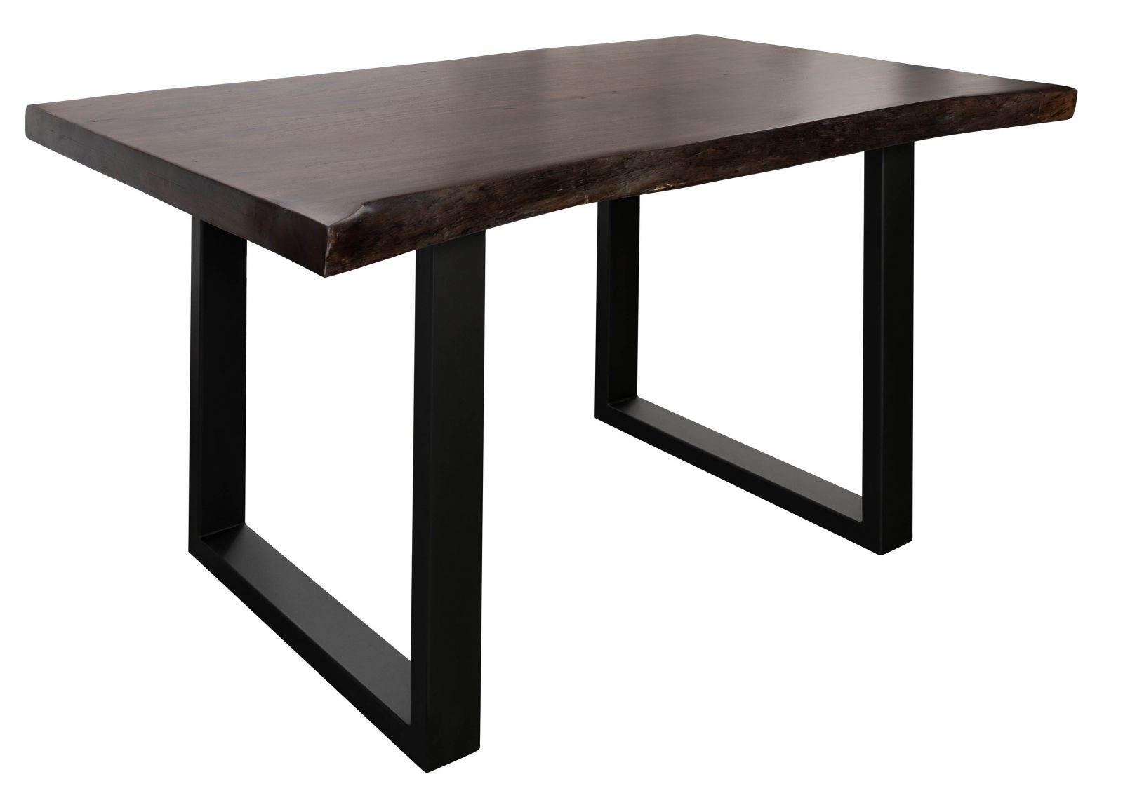 BAUMTISCH Akazie 140x90x77 braun lackiert / U-Beine anthrazit matt FREEFORM 5 - Braun, Holz (140/90/77cm) - Massivmoebel24