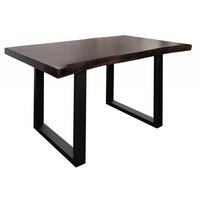 BAUMTISCH Akazie 140x90x77 braun lackiert / U-Beine anthrazit matt FREEFORM 5 - Braun, Holz (140/90/77cm) - Massivmoebel24