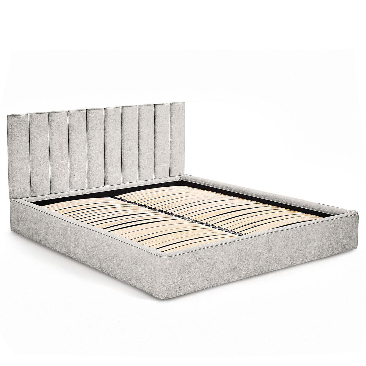 POLSTERBETT - Hellgrau, Textil (180/200cm) - home24