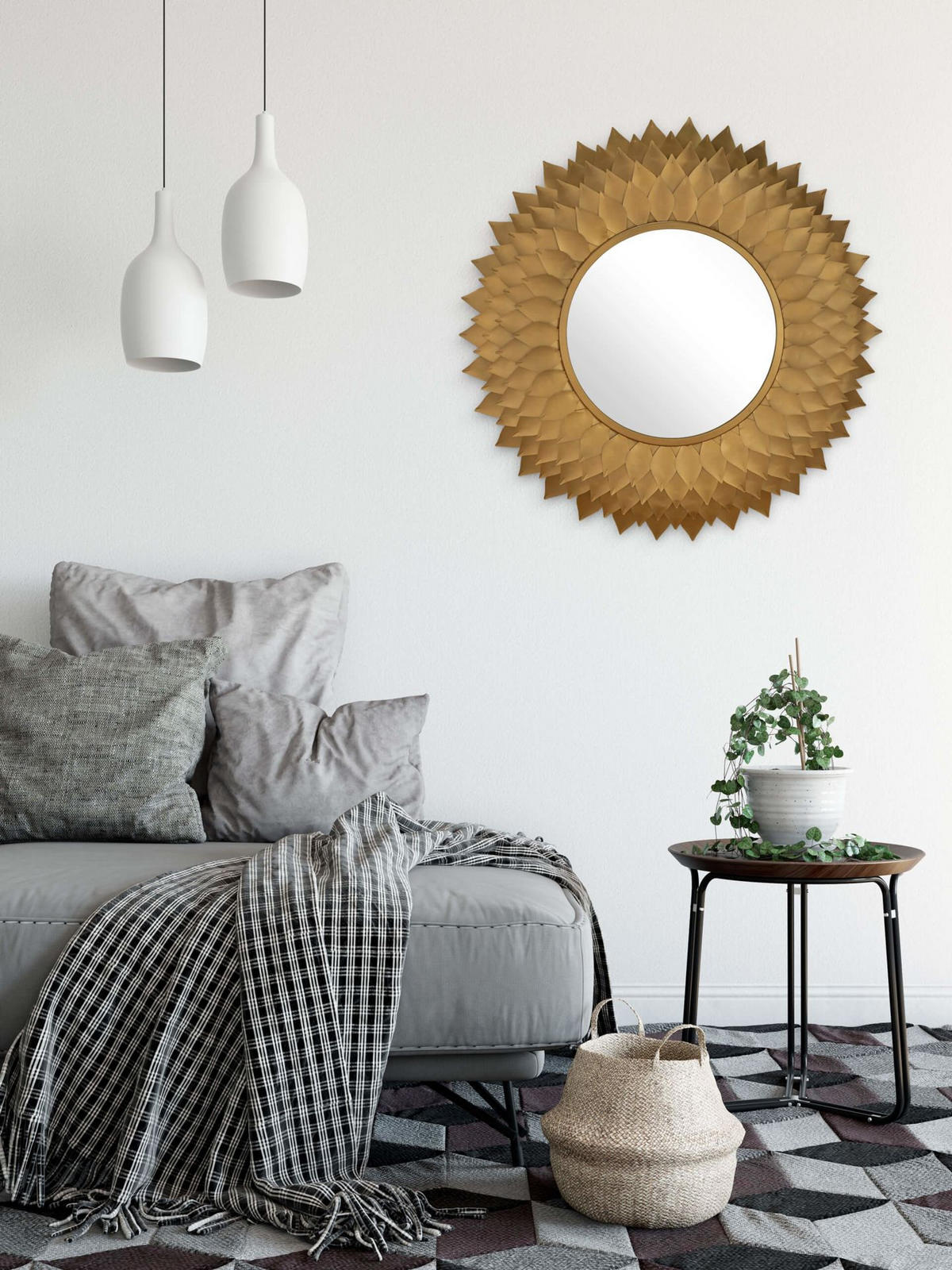 WANDSPIEGEL Gold 94/94 cm - Goldfarben, Metall (11.3/94/4cm) - KUNSTLOFT