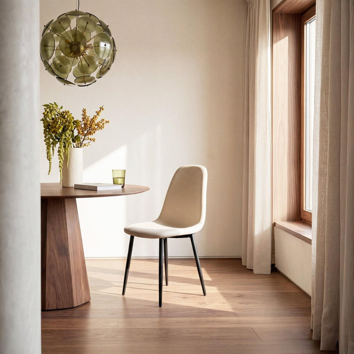 ESSZIMMERSTUHL Elia Beige 44 cm x 84 cm 4er-Set - Beige, Leder (44/84/52cm) - Klast Home