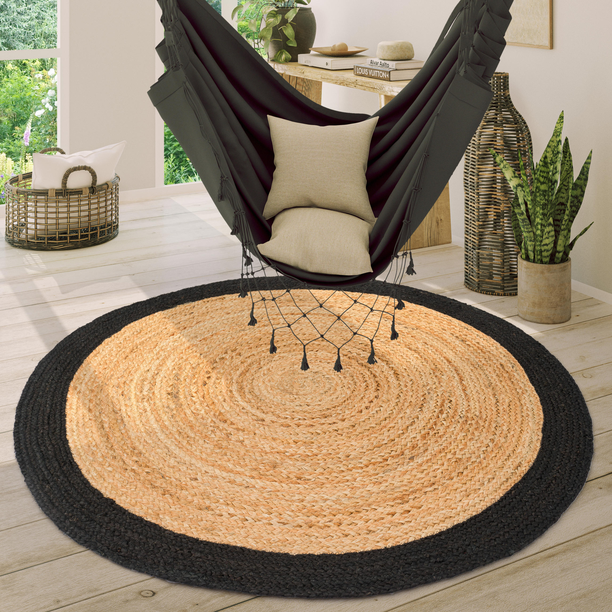 HOCHFLORTEPPICH 80/80 cm Viborg 594 - Schwarz, Textil (80/80cm) - Paco Home