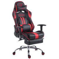 GAMINGSTUHL Limitless-2, Kunstleder mit Fußablage Schwarz/Rot - Rot, Textil/Metall (70/135/58cm) - TPFLiving