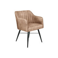 STUHL Echtleder (Büffel) 54 x 61 x 76 cm beige IRON LABEL #12 - Beige, Leder (54/76/61cm) - Massivmoebel24