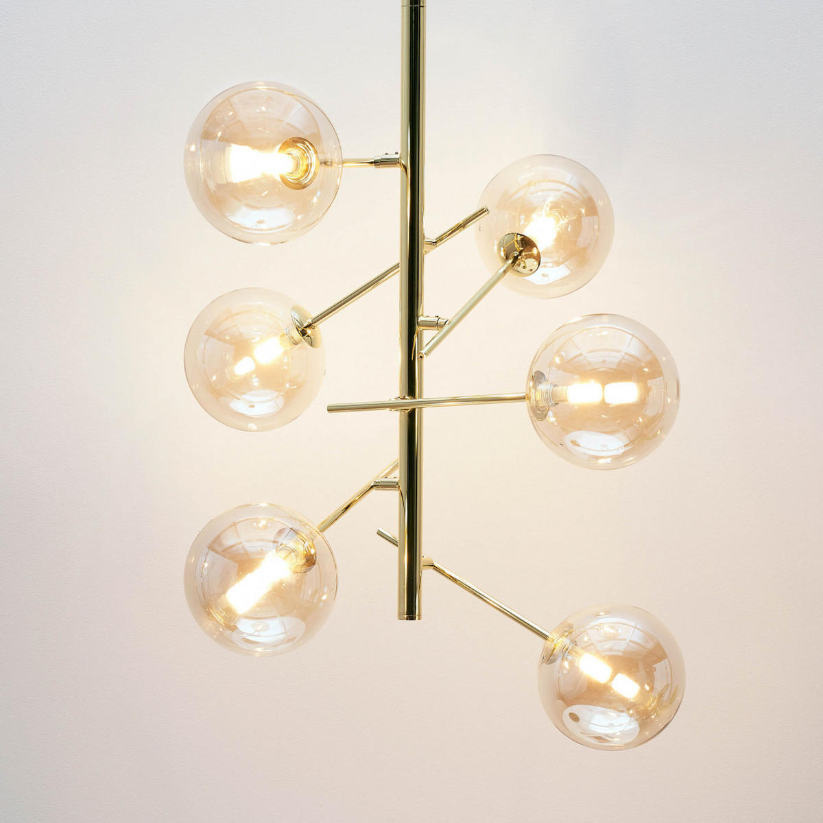 HÄNGELEUCHTE Onolia, Gold / Messing, 81cm - Goldfarben, Glas (63/63/81cm) - KOSILUM